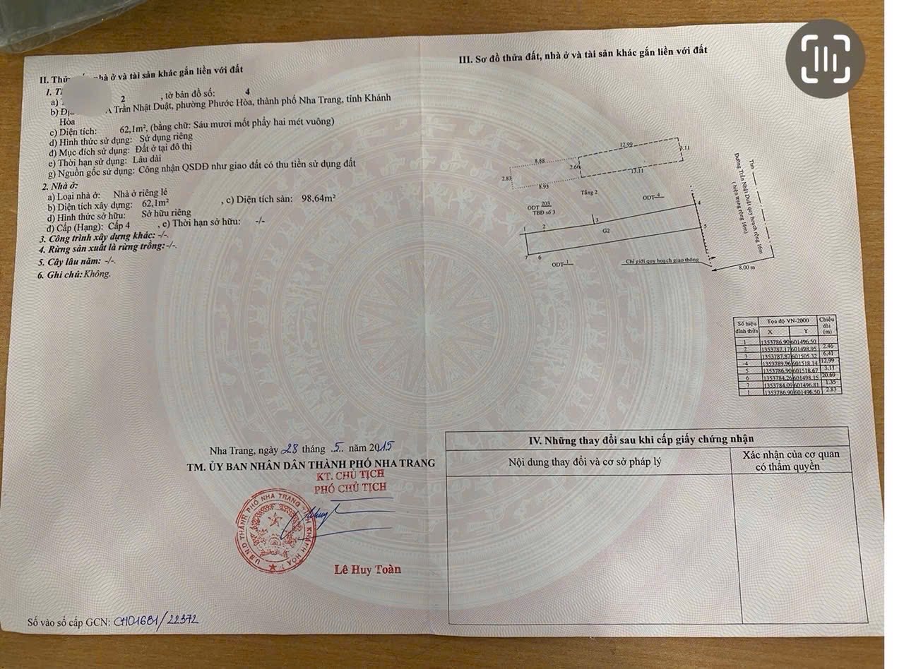 Bán nhà mặt tiền Trần Nhật Duật, Nha Trang, ngang 6,5m