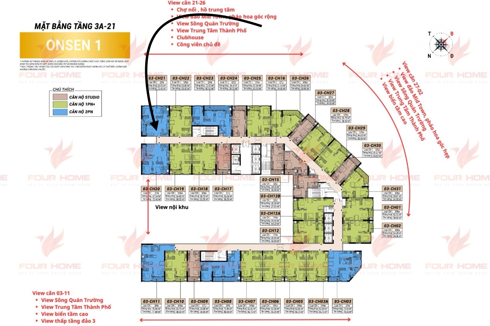 Bán Căn hộ Toà Onsen căn Góc O115.21 Giá CĐT