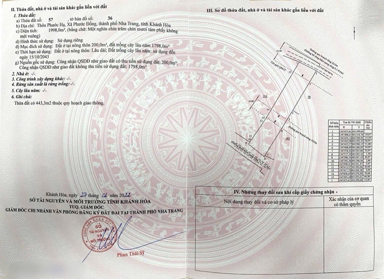 Bán đất Biệt thự đường Thái Khang, Phước Đồng, Nha Trang 2.000m2