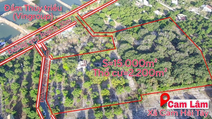1.5ha Cam Hải Tây - Cam Lâm sẵn đất ở : 2200m2