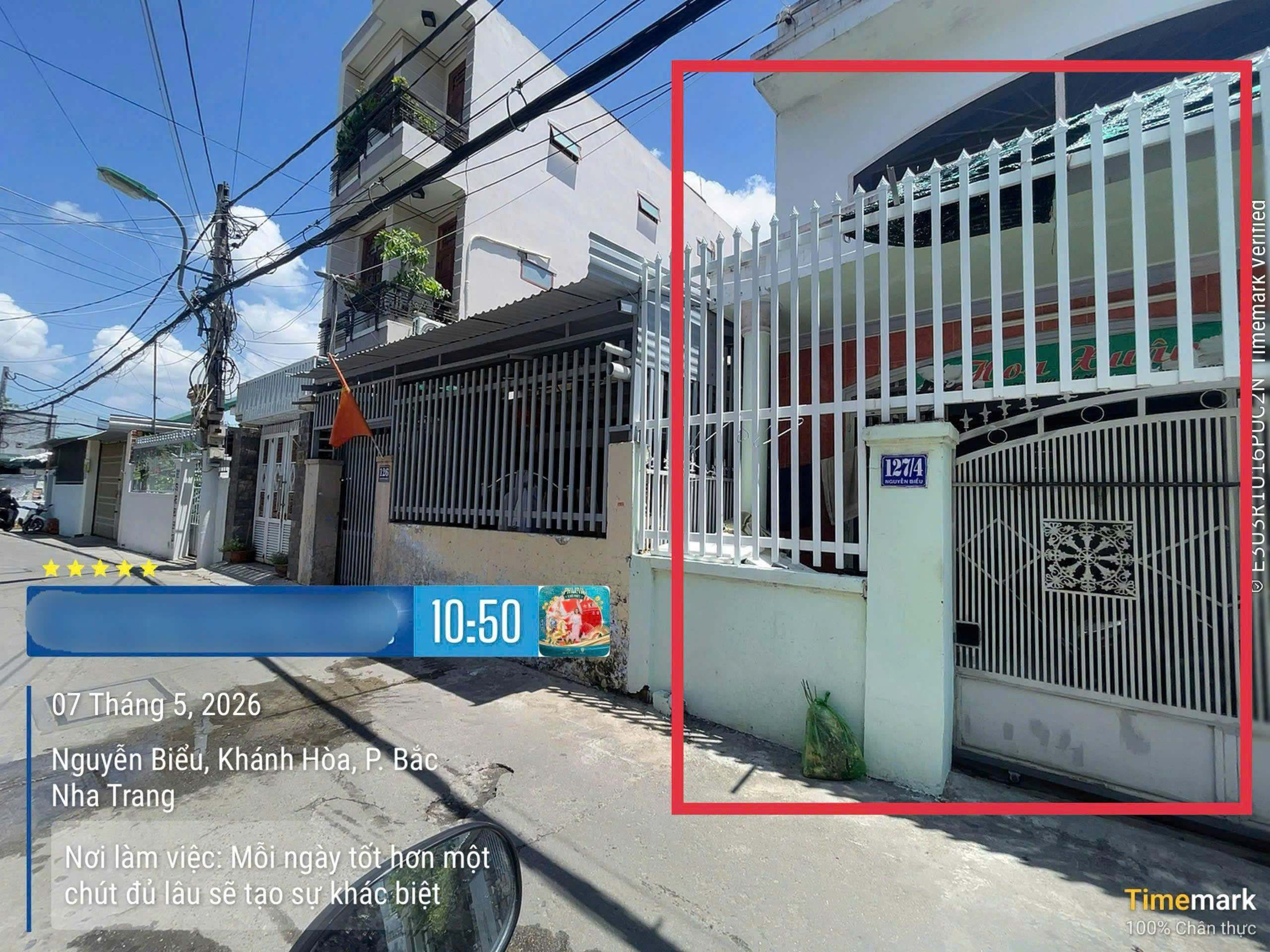 Nhà hẻm ô tô Nguyễn Biểu - ngang 6m ; cách biển Hòn Chồng : 500m. Dt 73m2. Giá 6.5ty